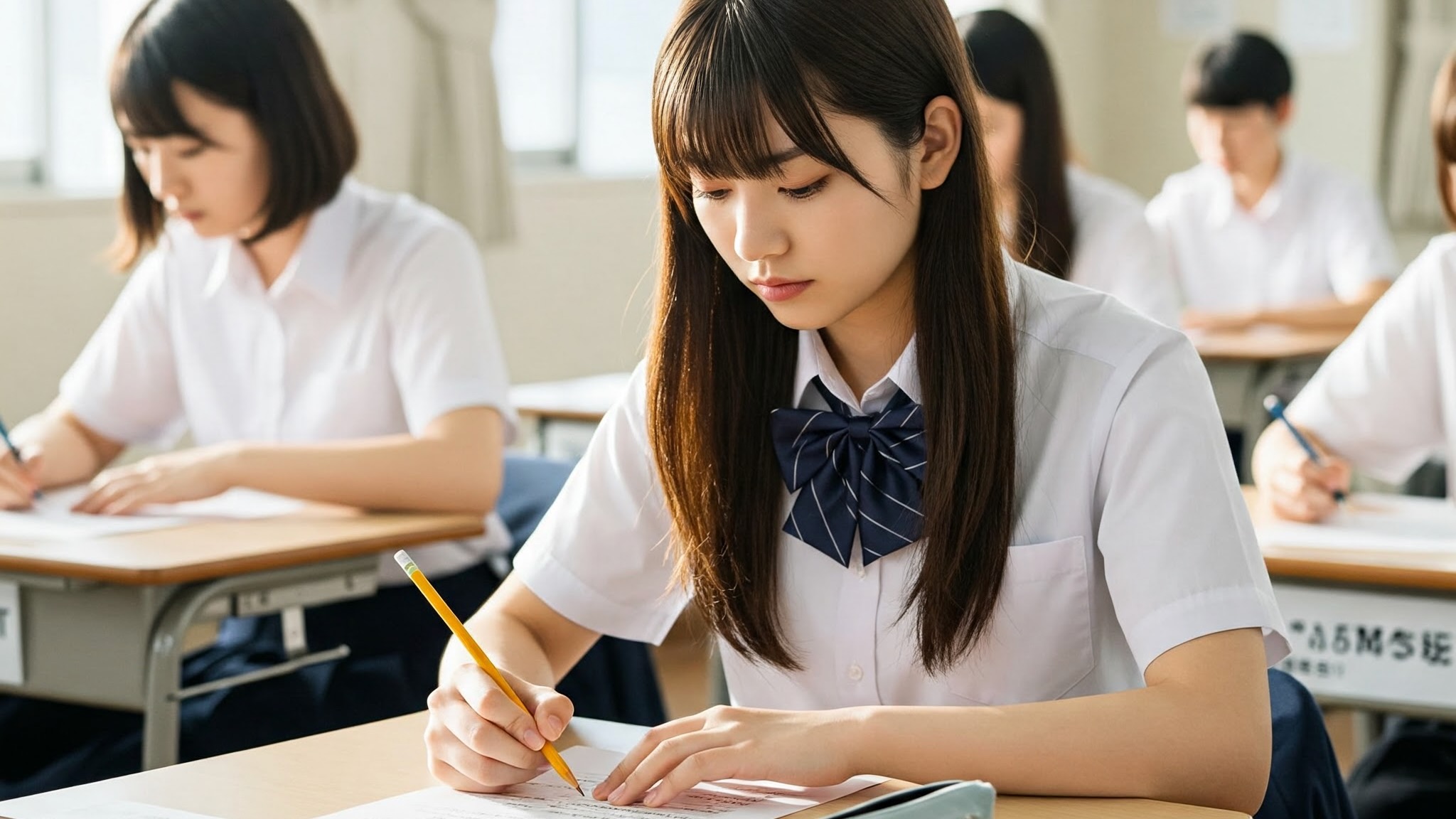 日ナレの入所審査を受ける学生